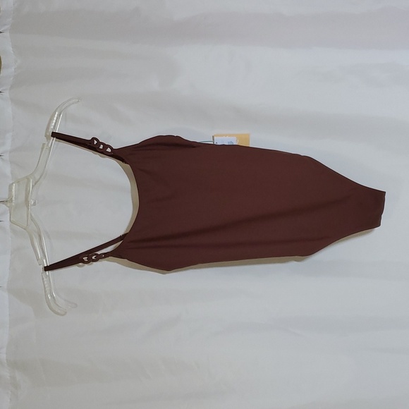 Kona Sol Women's Chain Link Medium Coverage One-piece Swimsuit ~ Brown - Picture 12 of 16